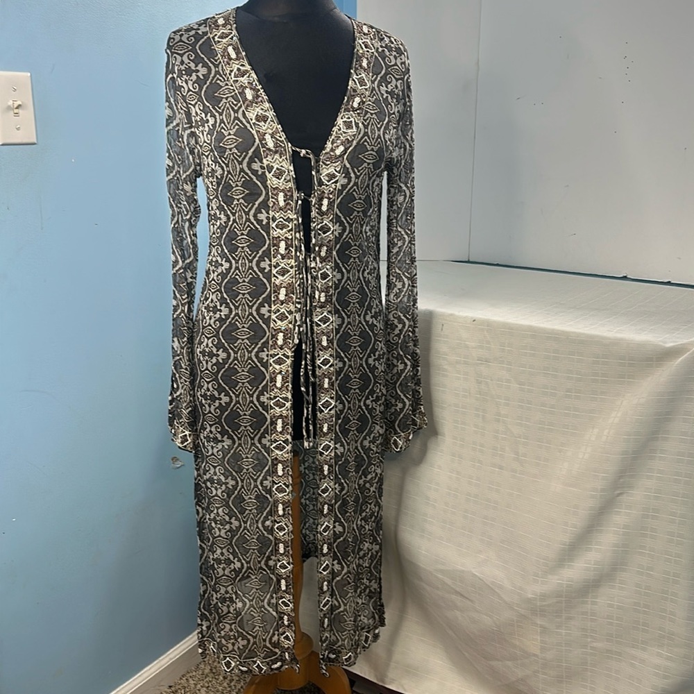 Letarte Handmade 100% silk kimono Duster /cardigan  size S